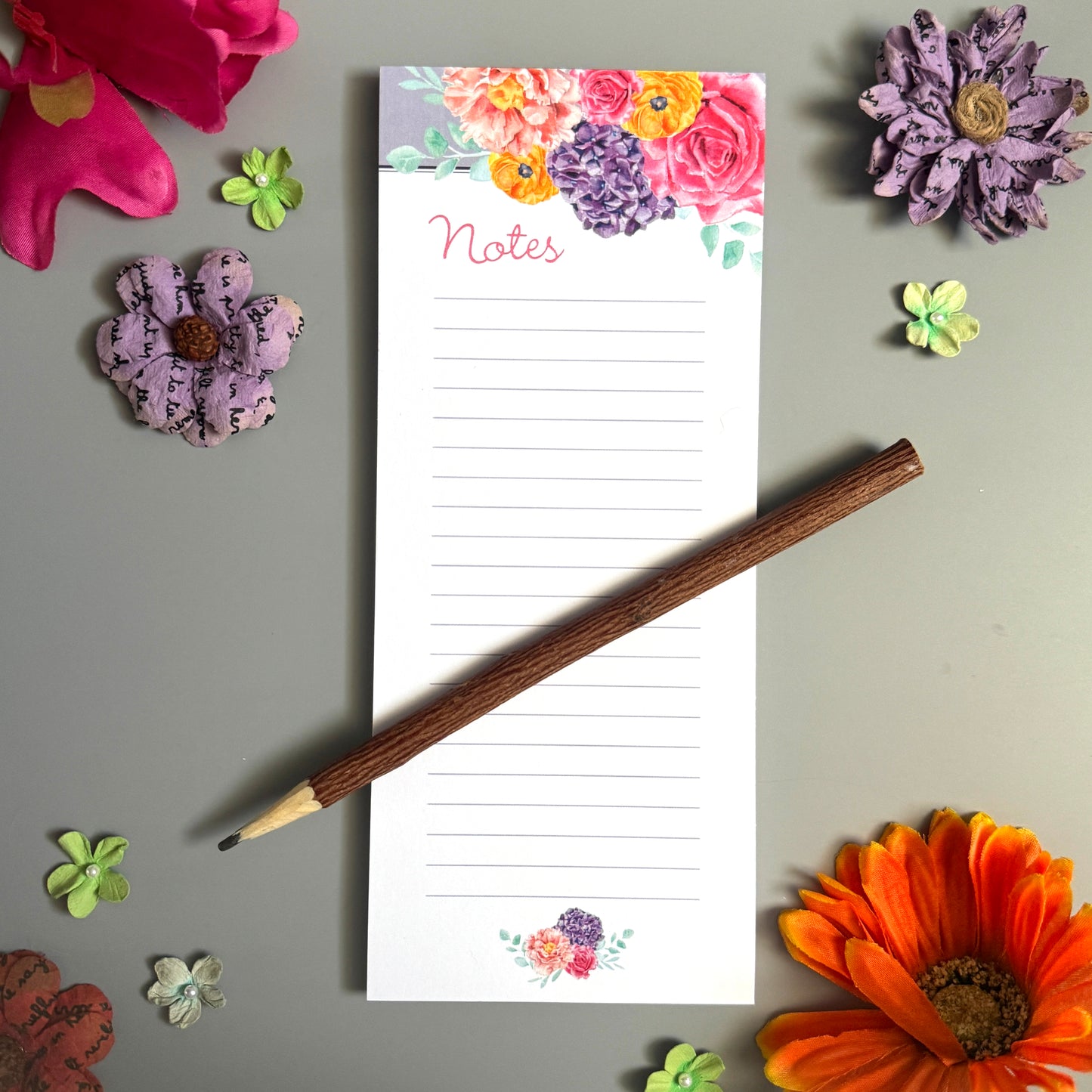 Floral Notes Lined Notepad