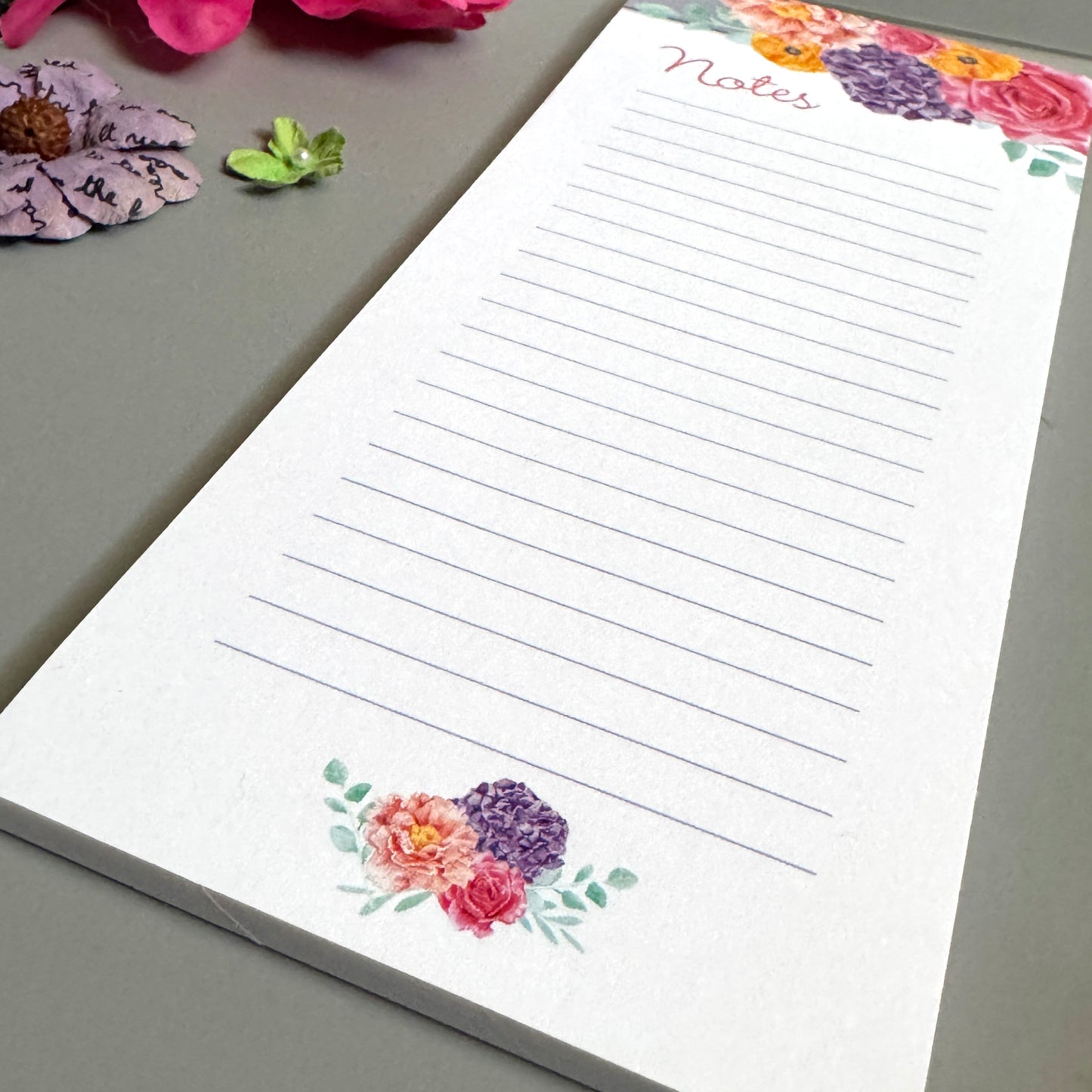 Floral Notes Lined Notepad