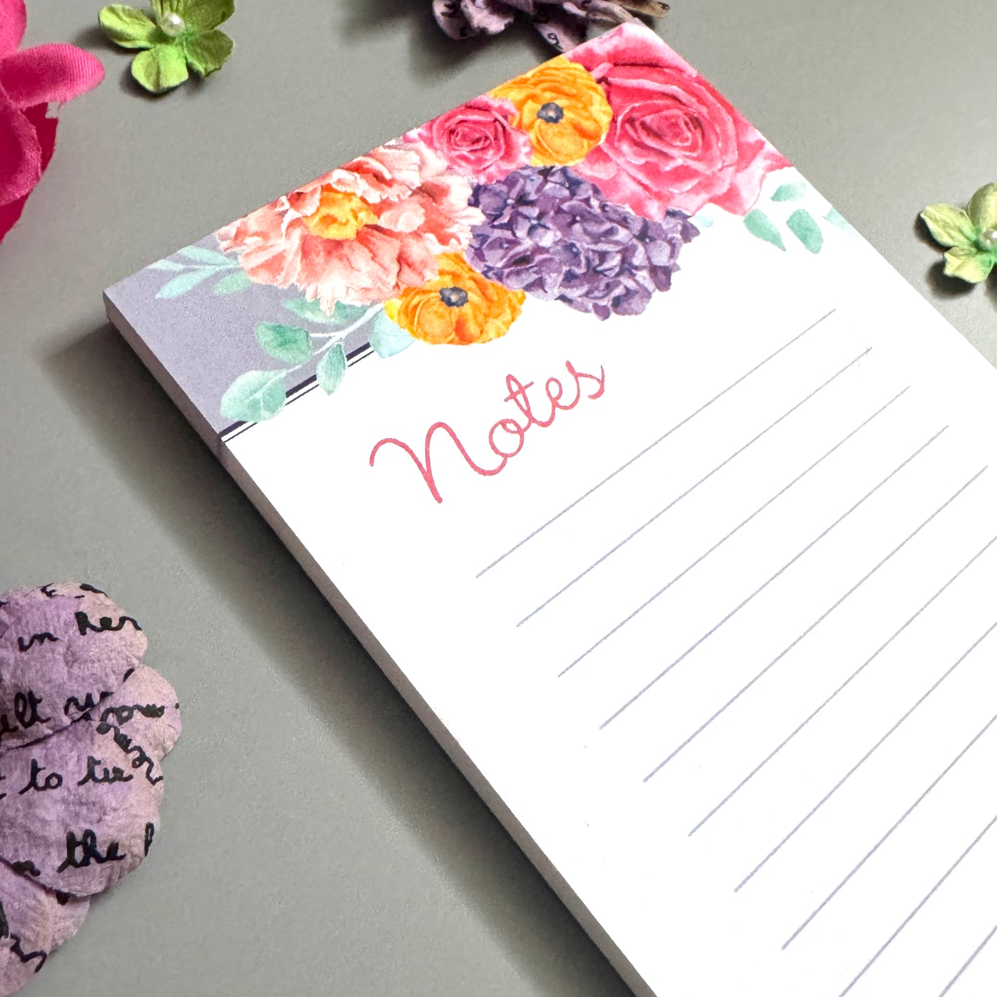 Floral Notes Lined Notepad