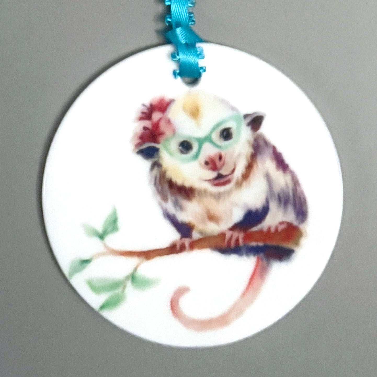 Opossum in Glasses Ornament